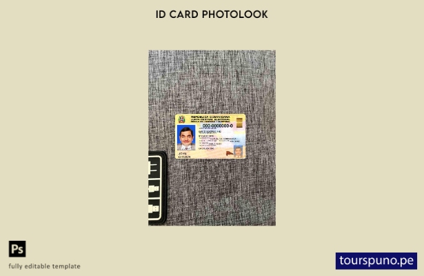 Plantilla FRONTAL lista para imprimir ID de República Dominicana